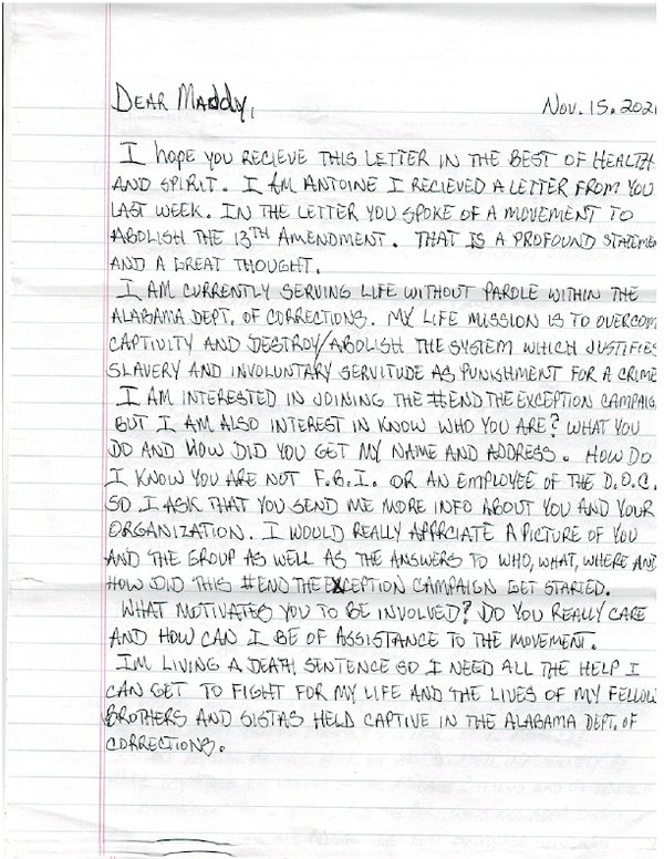 Letter page