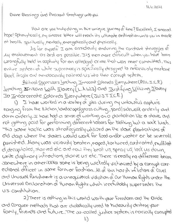 Letter page